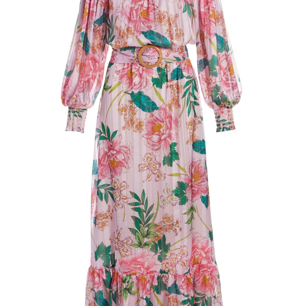 Boston Proper Pink Floral Off-Shoulder Top - Picture 2 of 12